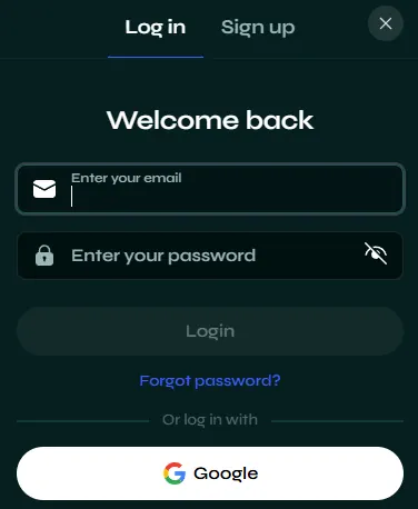 Sava Spin veilige gebruikersinlog en registratie-interface.